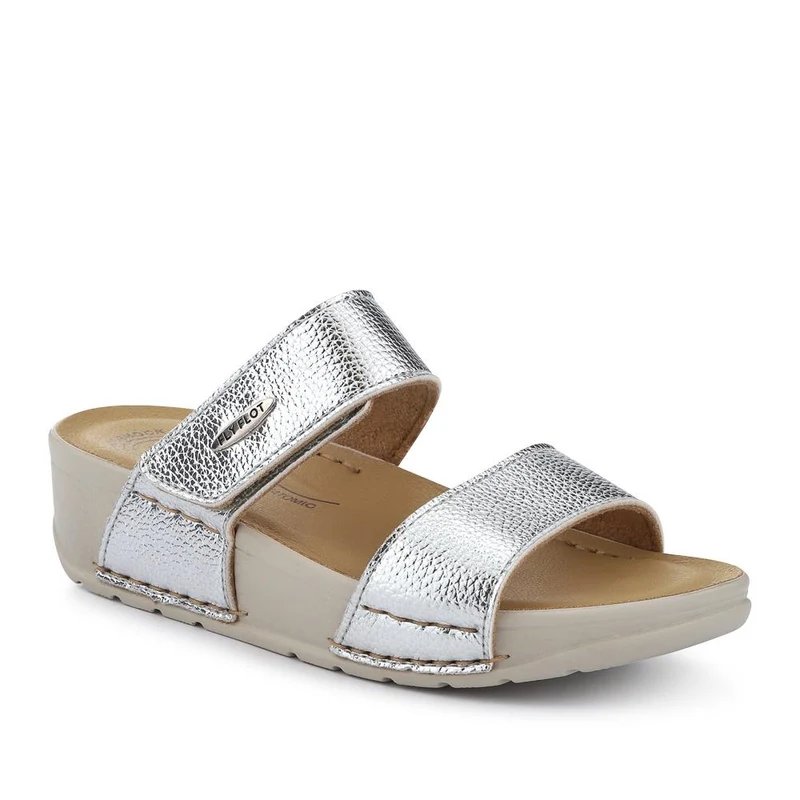 Fly Flot Chunky Dual Strap Touch Fasten Sandals - FLY41027 / 326 669 - Silver