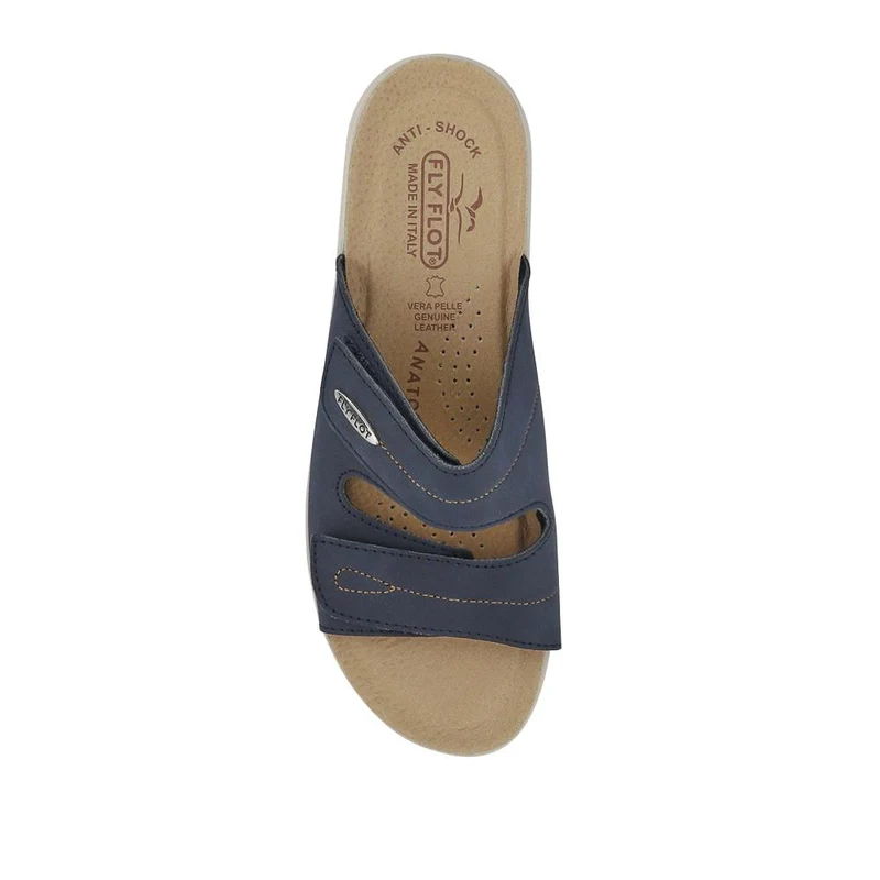 Fly Flot Dual Touch Fastening Leather Mules - FLY41049 / 326 679 - Blue
