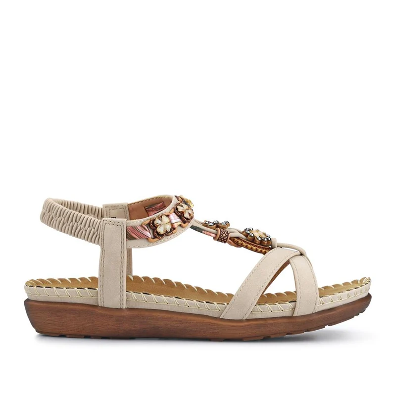 Lightweight Wedge Heel Mules - BAIZH41006 / 327 081 - Beige