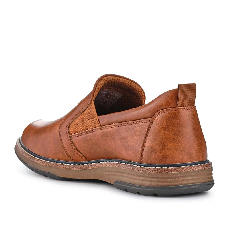 Wide Fit Elasticated Slip-On Shoes - JIAHU41001 / 327 497 - Tan