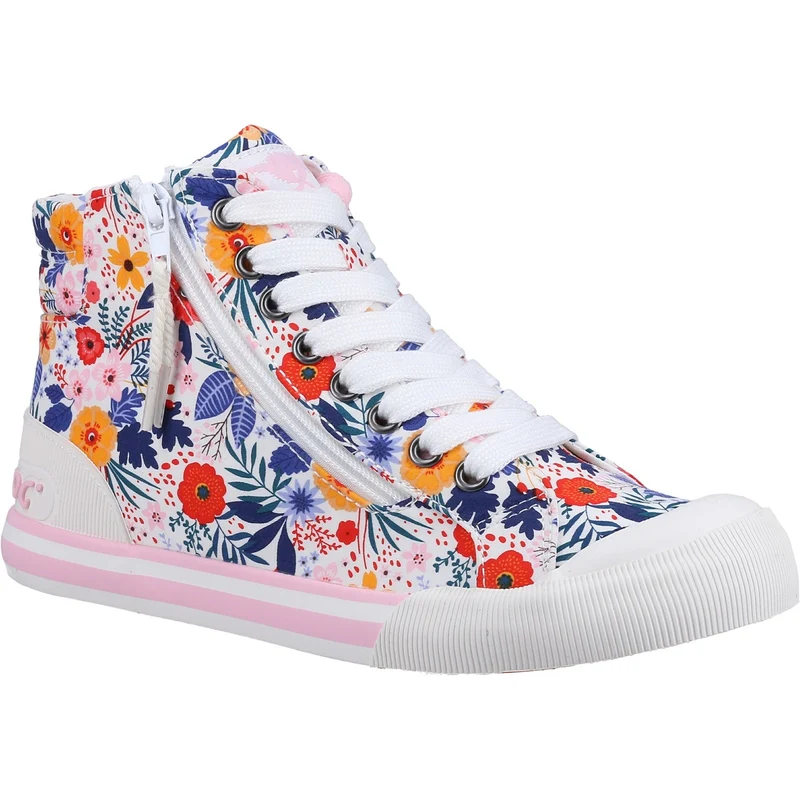 Rocket Dog Damen Jazzin Malden Floral Trainer – Weiß