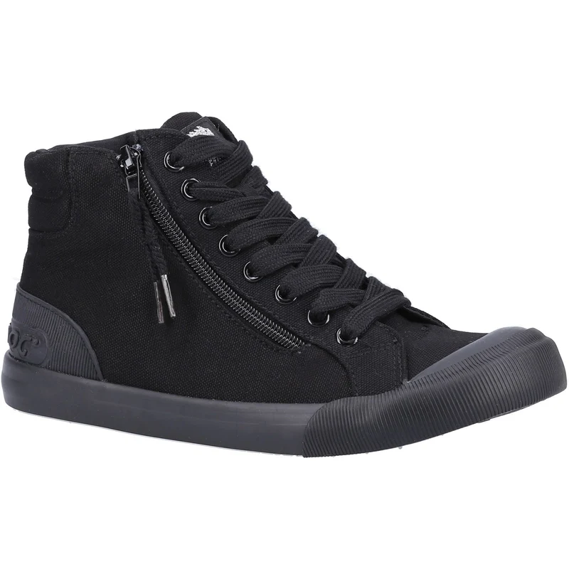Rocket Dog Damen Jazzin Hi 12A Canvas-Trainer – Schwarz