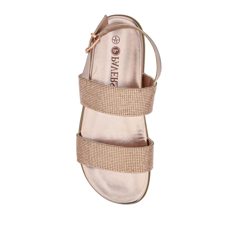 Buckled Slingback Sandals - PLAN41011 / 327 142 - Rose Gold