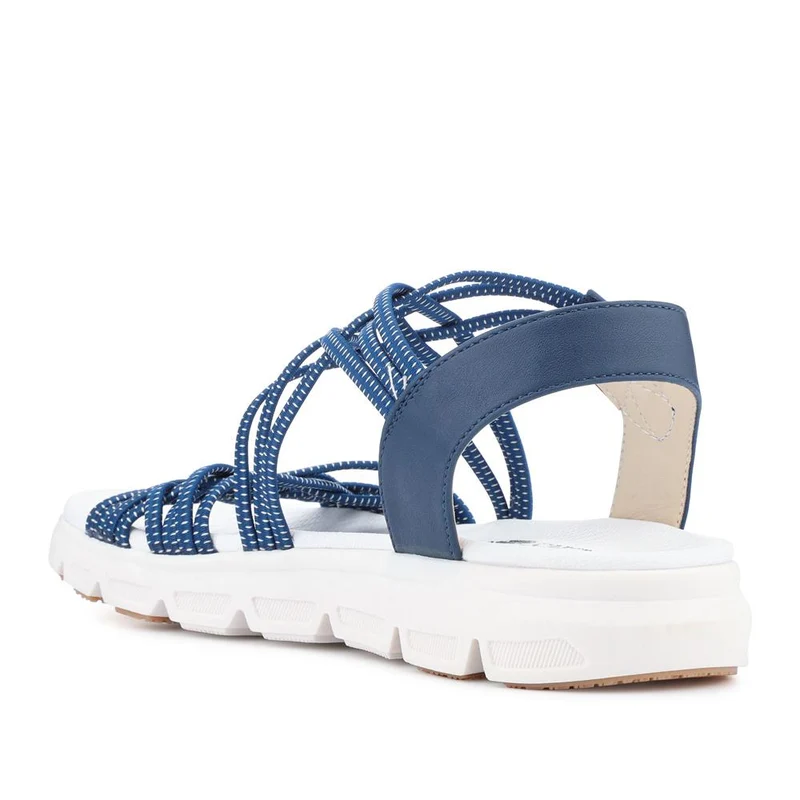 Wide Fit Stretchy Cushioned Sandals - WBINS41089 / 327 328 - Navy