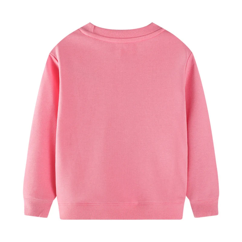Mädchen Sweatshirt mit buntem Dinosaurier- und Blumenapplikationen Drune