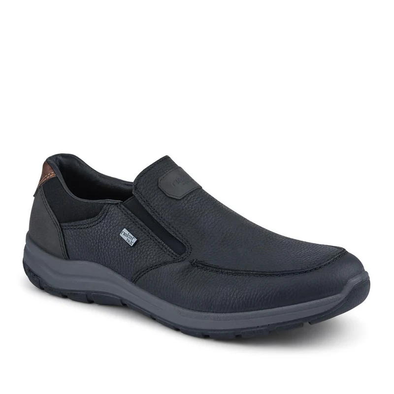 Rieker Extra-Wide Leather Slip-On Shoes - RKR42515 / 327 829 - Black
