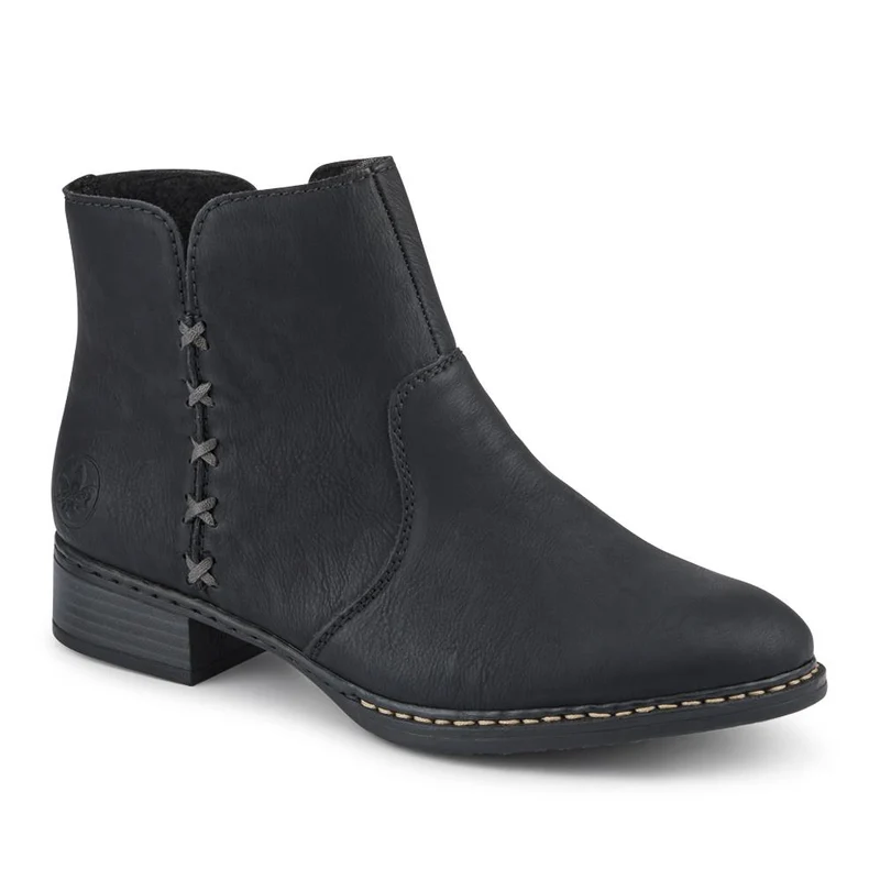Rieker Flat-Heeled Ankle Boots - RKR42510 / 327 796 - Black