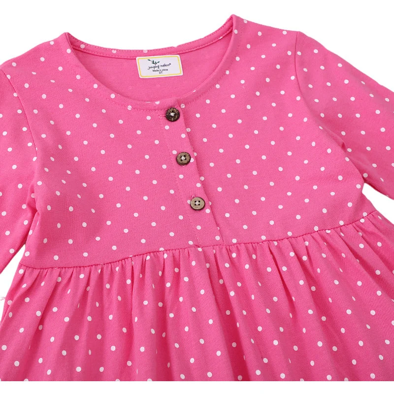 Mädchen Polka-Dots Baumwollkleid mit bezaubernden Feen-Motiven Drune