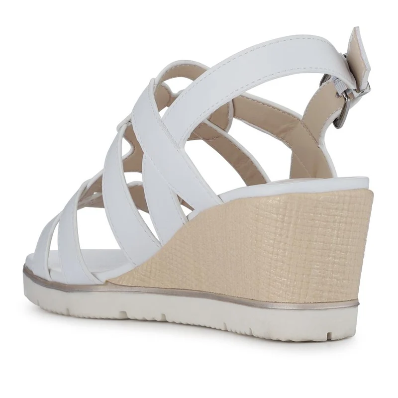 Strappy Wedge-Heeled Espadrilles - WBINS41042 / 327 223 - White