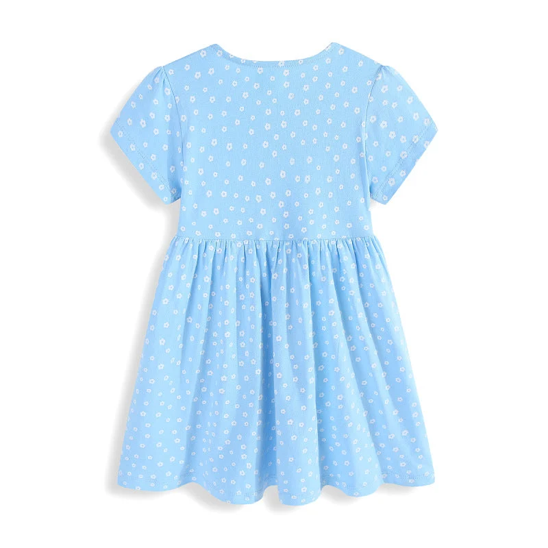 Mädchen Sommerkleid mit verspielten Blumenapplikationen Drune