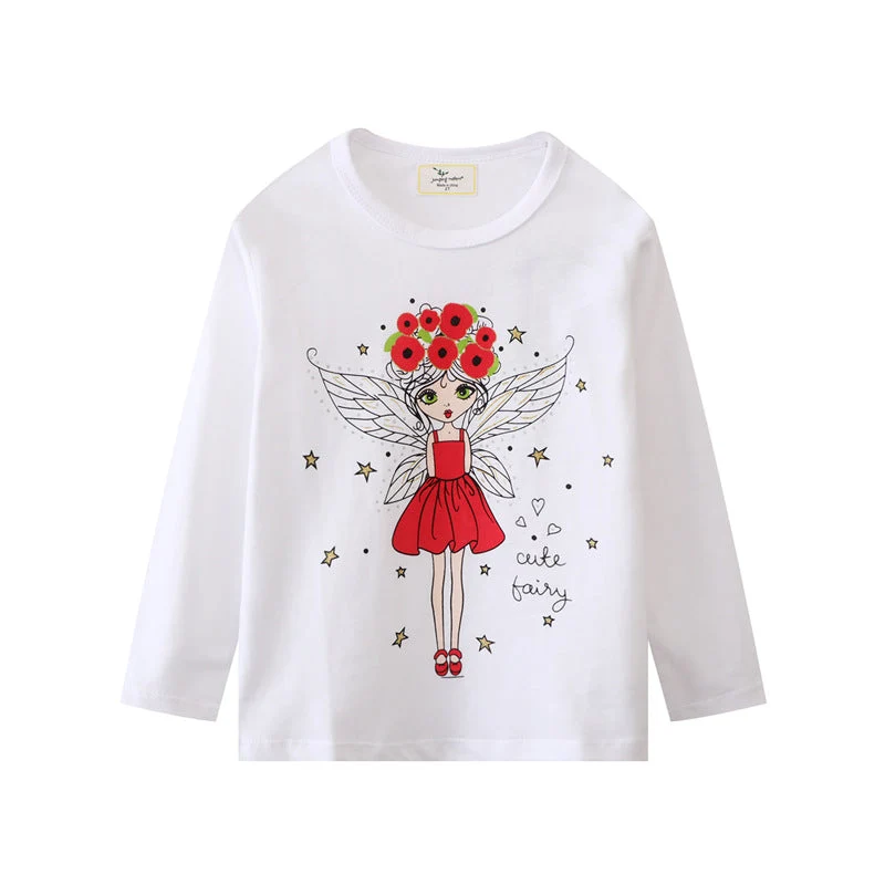 Mädchen Langarmshirt mit niedlichem Feen-Motiv Drune
