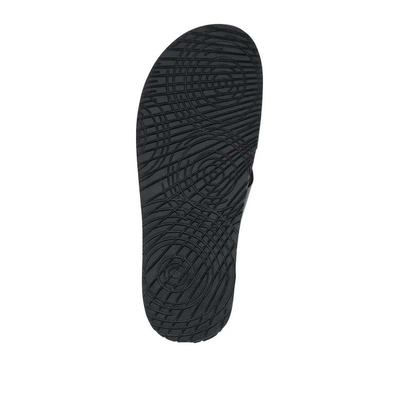 Casual Men's Leather Slide Sandals - JFOOT41010 / 327 468 - Black
