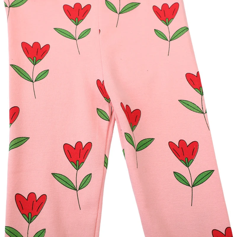 Mädchen Leggings mit verspieltem Blumenmuster Drune