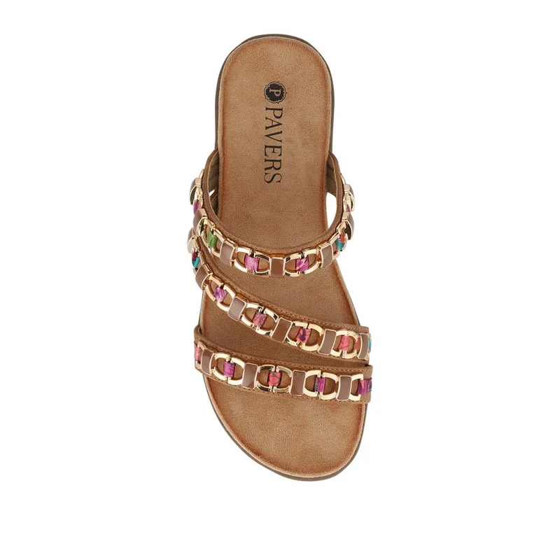 Triple-Strapped Mules - BAIZH41022 / 327 273 - Tan