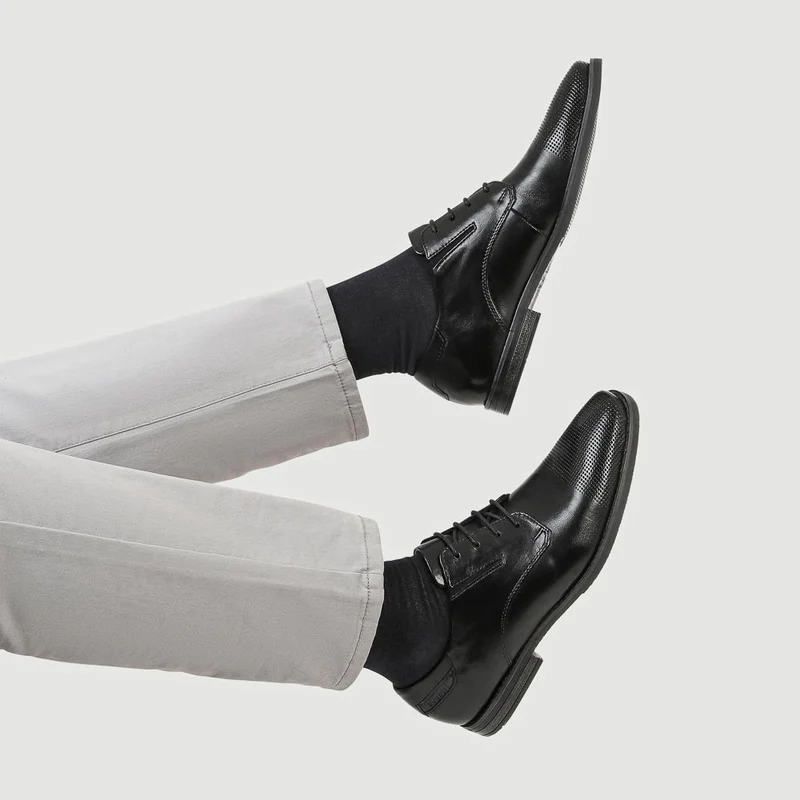 Smart Leather Derby Shoes - BUG41510 / 327 366 - Black