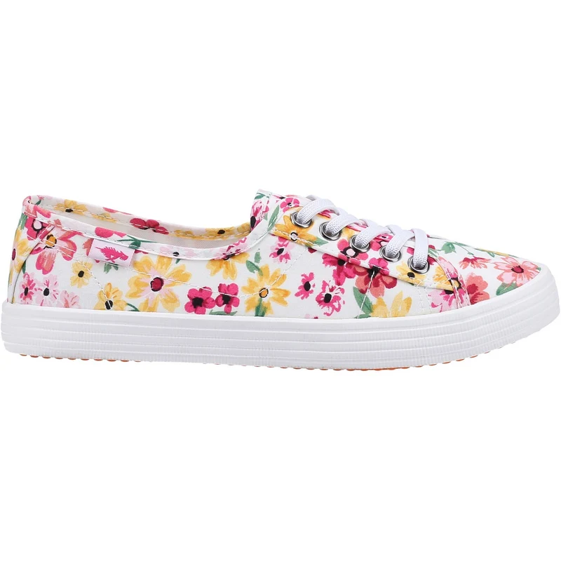 Rocket Dog Damen Chow Chow Margate Floral Casual Trainer – Weiß