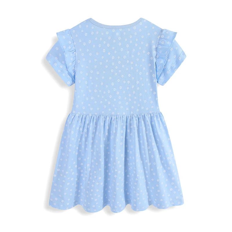 Mädchen Sommerkleid mit niedlichem Einhornmotiv und Rüschendetails Drune
