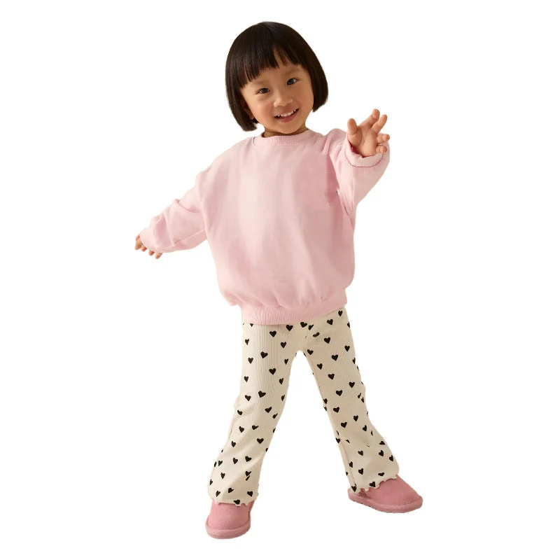 Mädchen Leggings mit herzförmigem Muster Drune