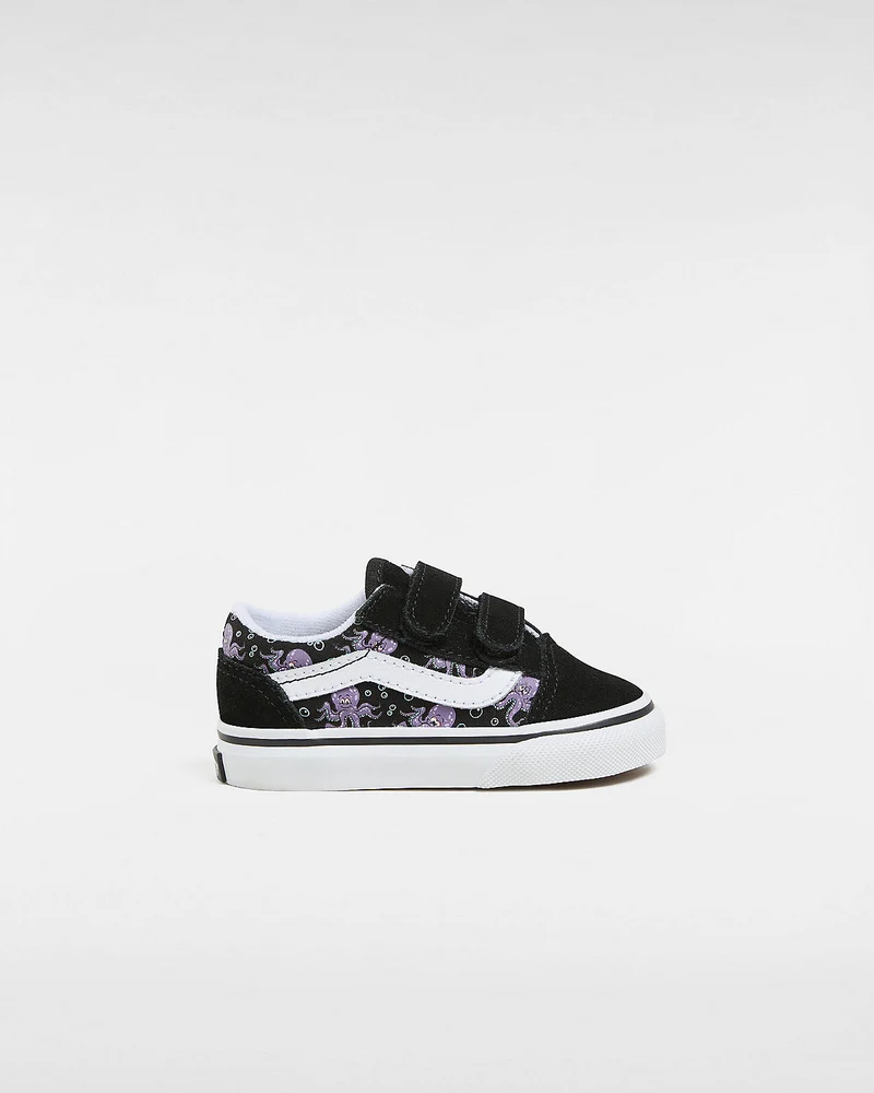 VANS Kleinkinder Old Skool V Glow Octopus Turnschuhe – Schwarz / Lila