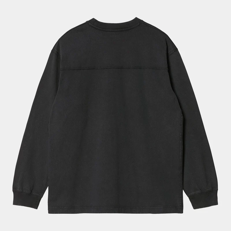 Carhartt WIP Langärmliges Marfa-T-Shirt für Herren – Black Moon Wash