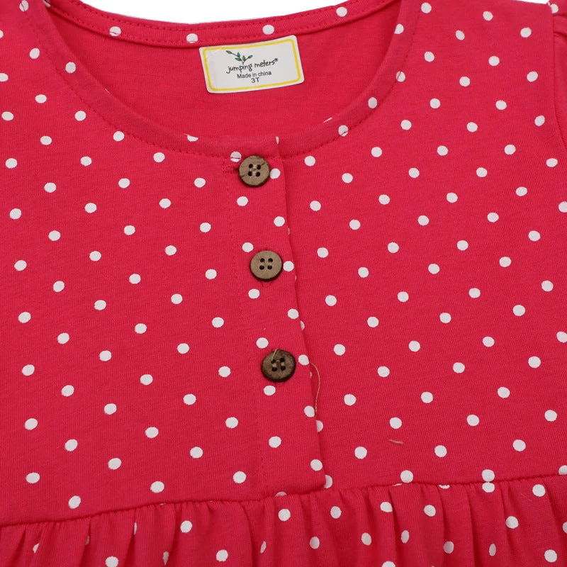 Mädchen Kleid mit niedlicher Pferdemotiv und Punkten Drune