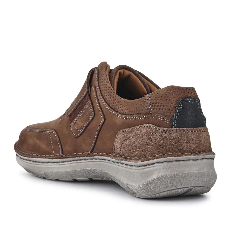 Wide-Fit Leather Touch-Fasten Shoes - JOSEF41507 / 327 047 - Dark Brown