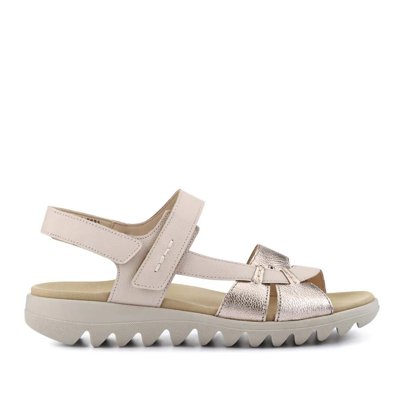 Chang Leather Dual Touch Fastening Sandals - GAB41526 / 327 033 - Cream Shimmer