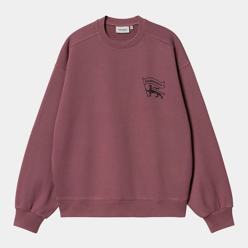 Carhartt WIP Herren-Sweatshirt „Stempel“ – Dusty Fuchsia / Schwarz