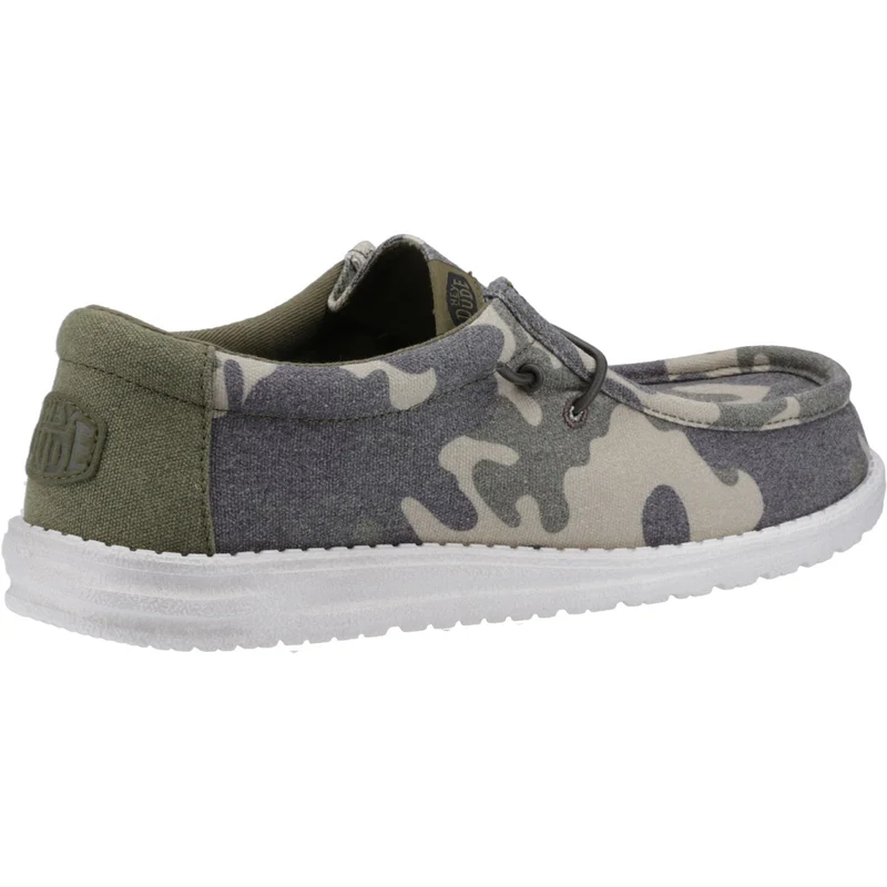 Hey Dude Wally Herrenschuh mit gewaschenem Camouflage-Muster – Grün