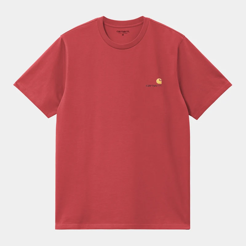 Carhartt WIP Herren Kurzarm American Script T-Shirt - Toskana