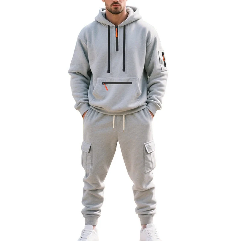 Herren nan utilitaristisches Kapuzenpullover und Cargo-Jogginghose Set Drune