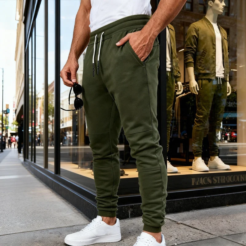 Herren nan tapered Jogginghose mit Kniepasse, elastischem Tunnelzugbund und Reißverschlusstaschen Drune