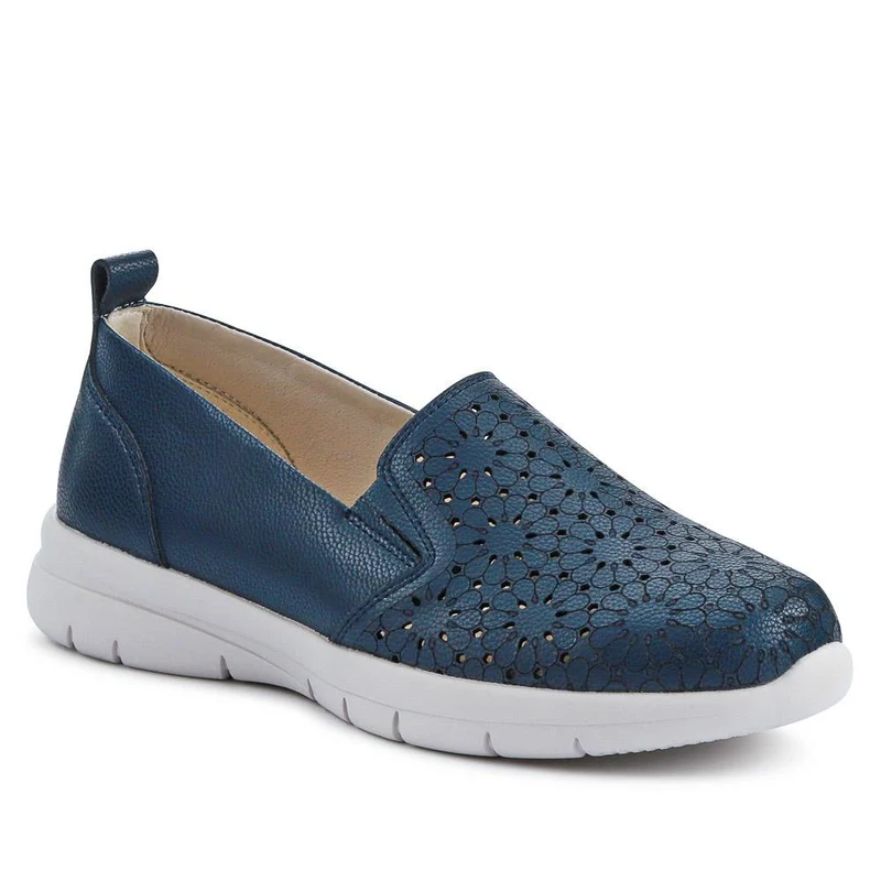 Wide-Fitting Leather Slip-On Shoes - BRK41034 / 327 021