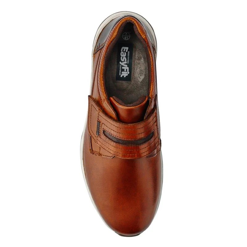 Wide-Fitting Casual Shoes - CALEB / 326 960 - Cognac
