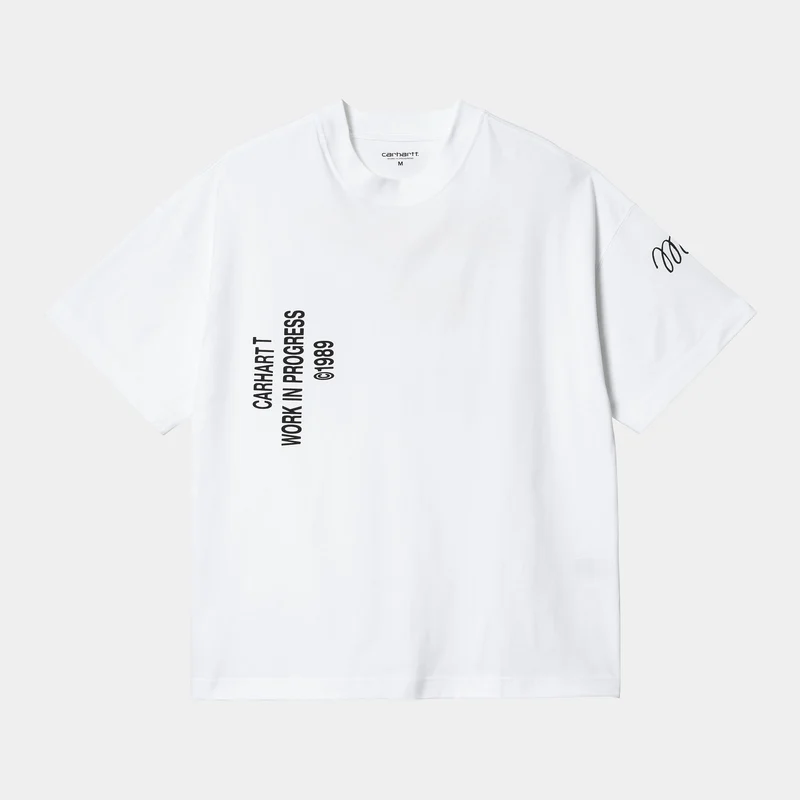 Carhartt WIP Herren Signature Kurzarm-T-Shirt aus Bio-Baumwolle – Weiß