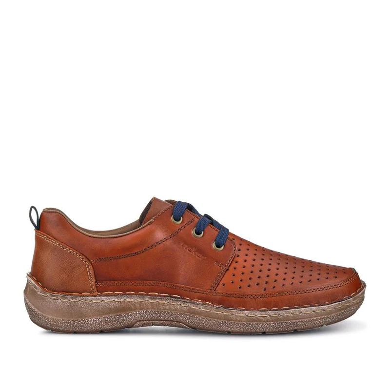Wide-Fit Leather Slip-On Shoes - RKR41529 / 326 936 - Tan