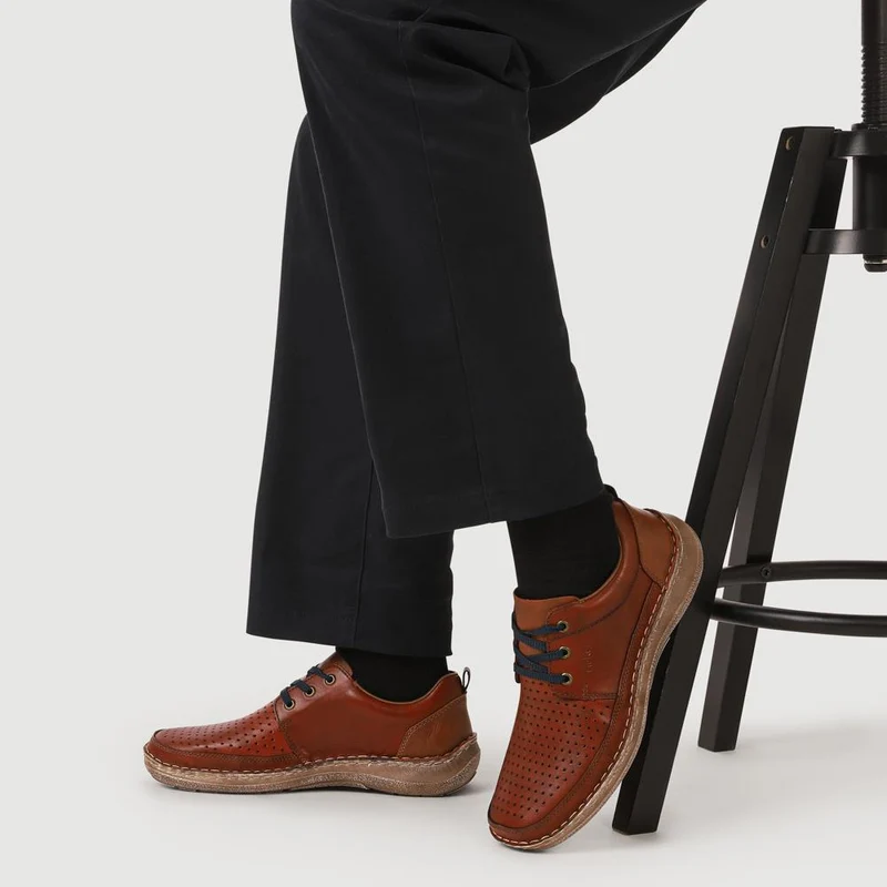 Wide-Fit Leather Slip-On Shoes - RKR41529 / 326 936 - Tan