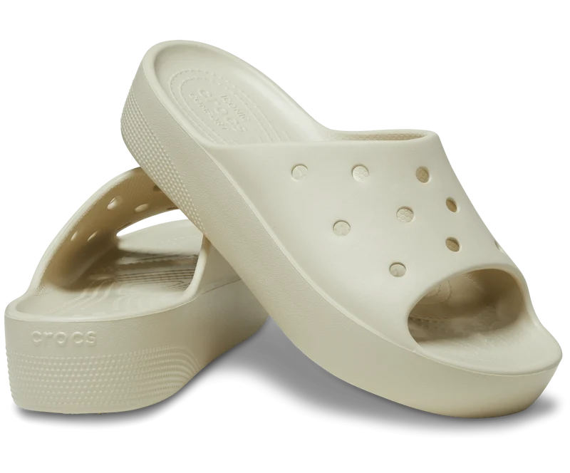 Crocs Klassische Unisex-Plateaurutsche – Knochen