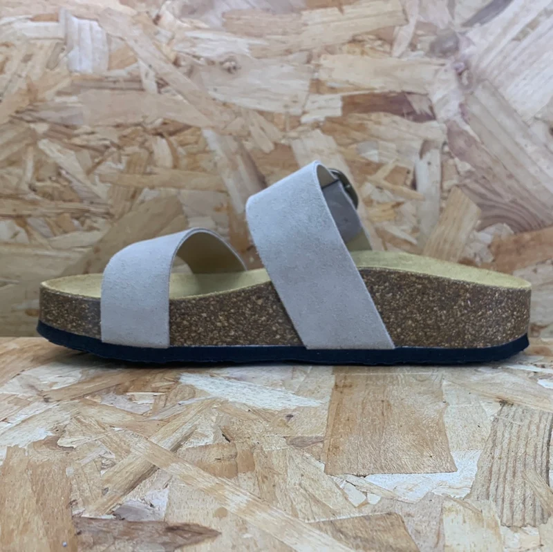 Plakton Damen-Sandale „Alicante Mid Apure“ aus Leder – Stein