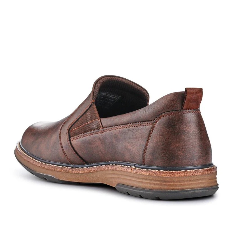 Wide Fit Elasticated Slip-On Shoes - JIAHU41001 / 327 497 - Dark Brown