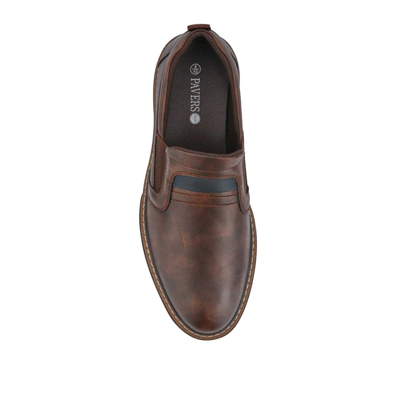 Wide Fit Elasticated Slip-On Shoes - JIAHU41001 / 327 497 - Dark Brown