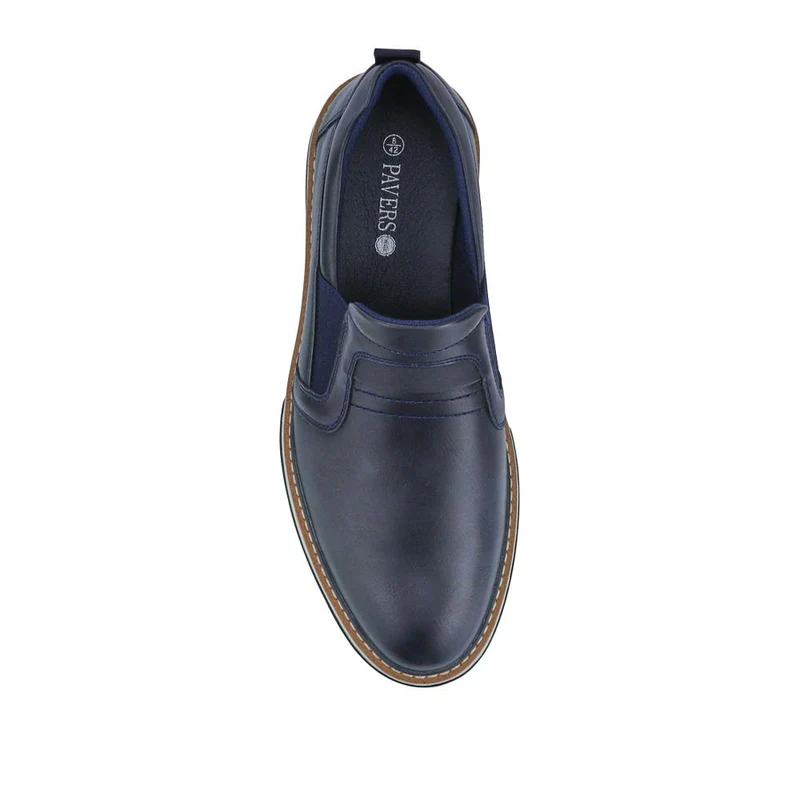Wide Fit Elasticated Slip-On Shoes - JIAHU41001 / 327 497 - Navy