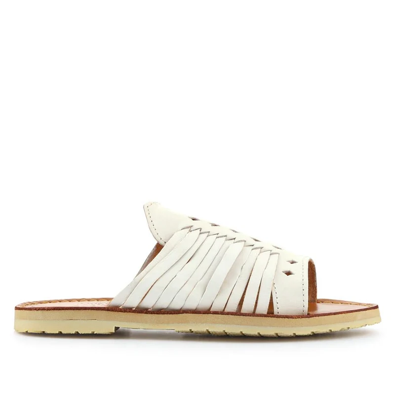 Leather Mule Sandals - EDNB40102 / 326 914 - White Leather