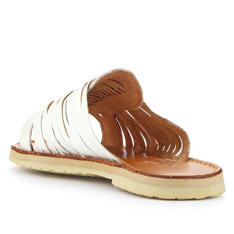 Leather Mule Sandals - EDNB40102 / 326 914 - White Leather