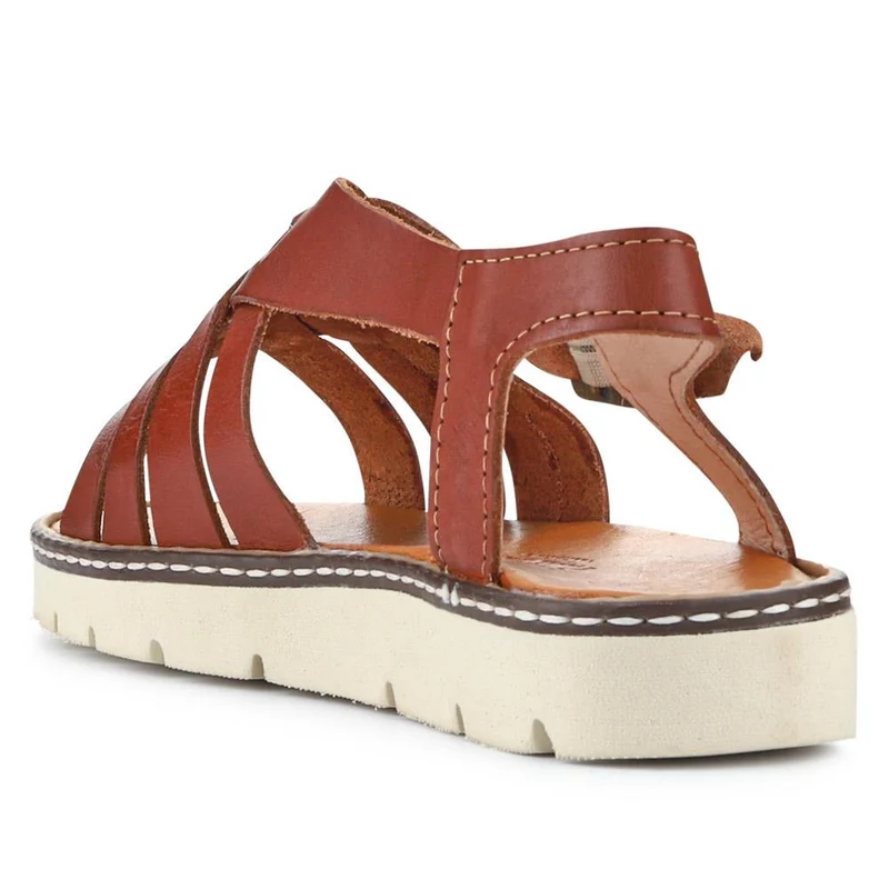 Adjustable-Buckled Leather Sandals - EDNB40092 / 326 912 - Brown