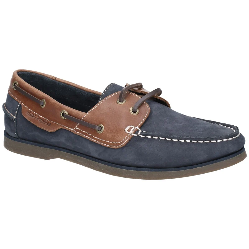 Hush Puppies Herren-Bootsschuh „Henry“ aus Leder – Blau
