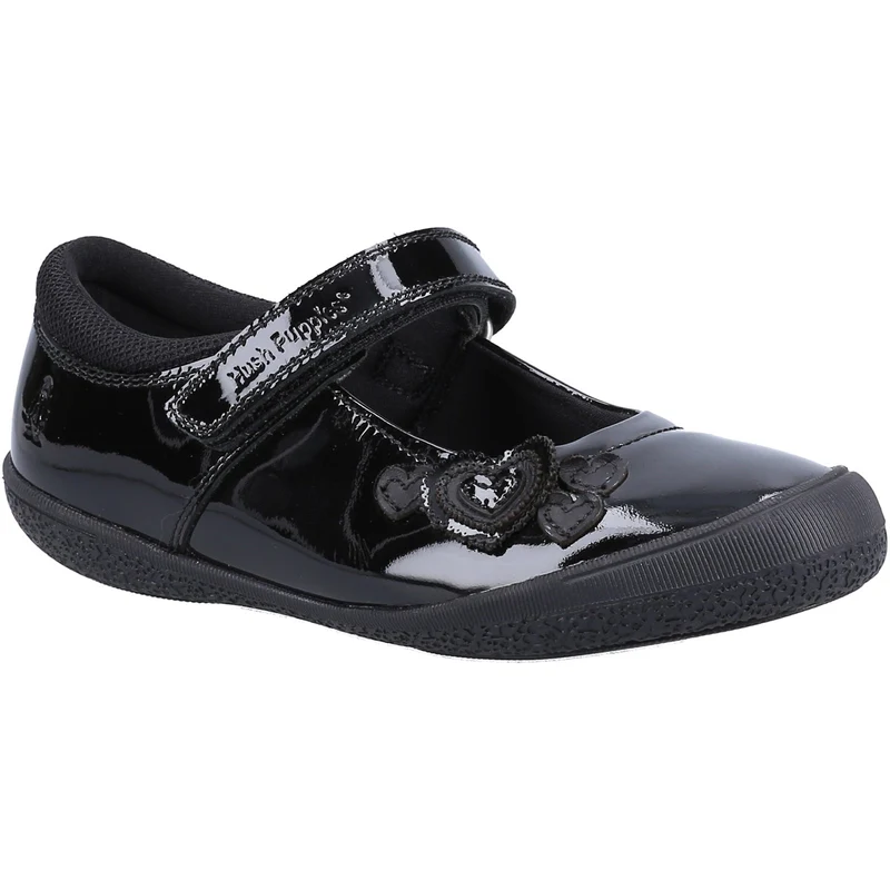 Hush Puppies Rosanna Lack-Schulschuhe für Mädchen – Schwarz