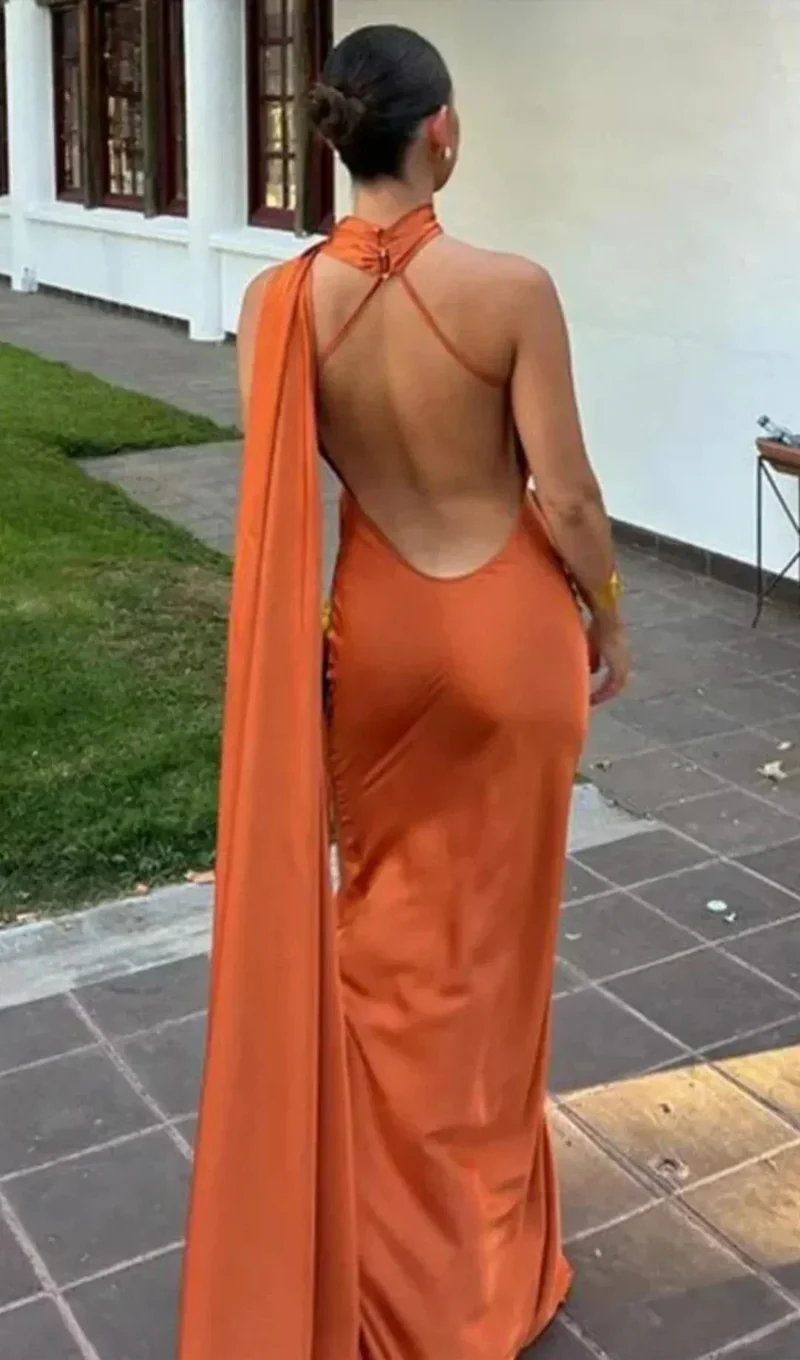 Langes Drapiertes Damenkleid | Elegantes Abendkleid mit Einem Träger