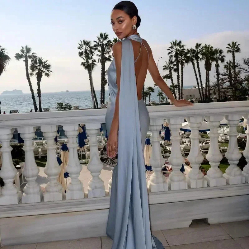 Langes Drapiertes Damenkleid | Elegantes Abendkleid mit Einem Träger