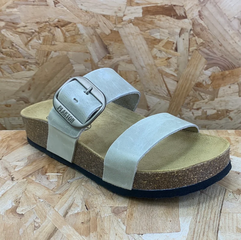 Plakton Damen-Sandale „Alicante Mid“ aus Leder – Leinen